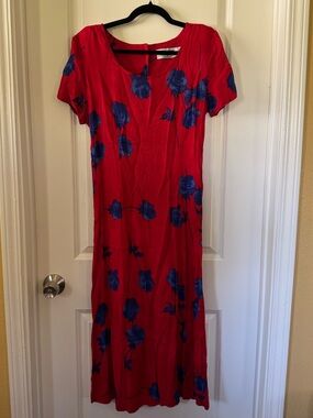 Vintage Sag Harbor Floral Midi Dress - Size 12